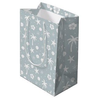 Tropical Palm Trees Coastal Christmas Medium Gift Bag