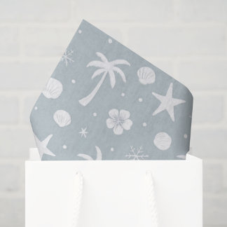 Tropical Palm Trees Coastal Christmas Tissue Paper