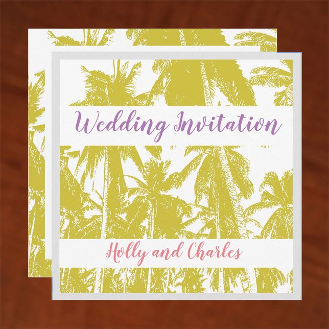 Tropical Palm Trees Design Beach Wedding Invitation (Creator Uploaded)