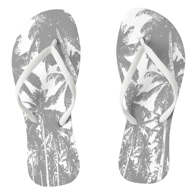 Tropical Palm Trees Design Flip Flops (Footbed)
