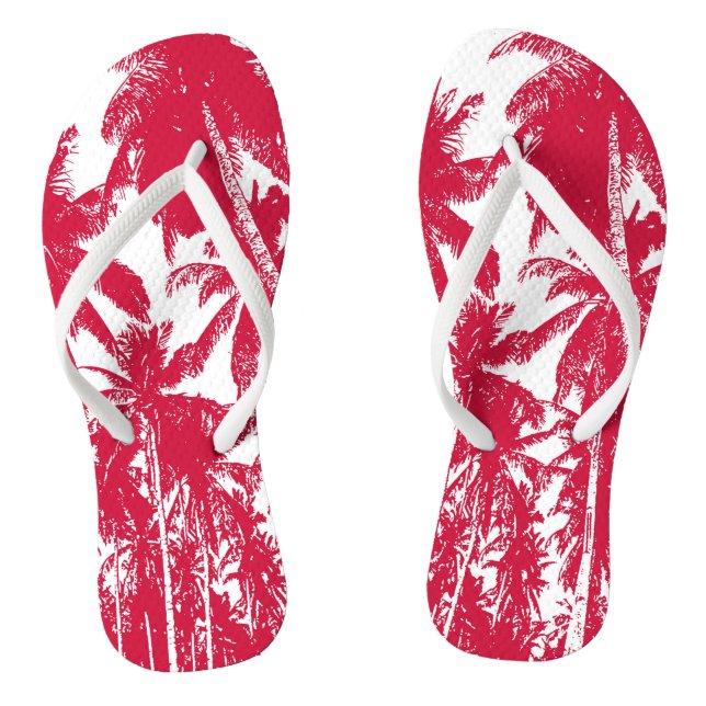 Tropical Palm Trees Design Flip Flops (Footbed)