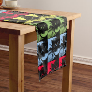 Tropical Palm Trees Design Pattern Short Table Runner