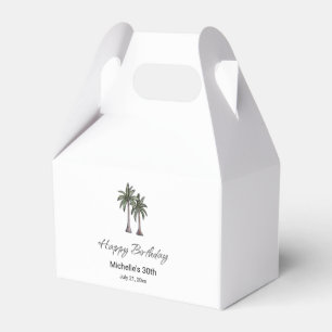 Tropical Palm Trees Elegant 30th Birthday Party Favour Box