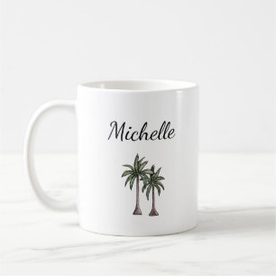 Tropical Palm Trees Elegant Botanical Foliage Coffee Mug