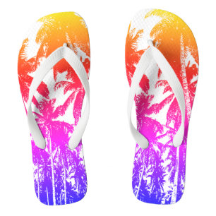 Tropical Palm Trees Flip Flops