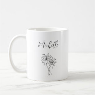 Tropical Palm Trees Foliage Botanical Personalised Coffee Mug