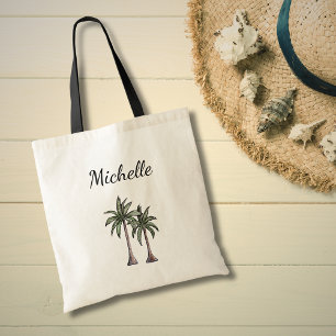 Tropical Palm Trees Foliage Botanical  Tote Bag