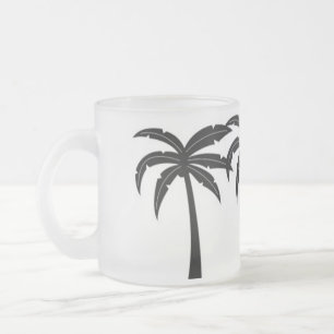 Tropical Palm Trees Frosted Glass Coffee Mug