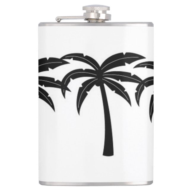Tropical Palm Trees Hip Flask (Front)