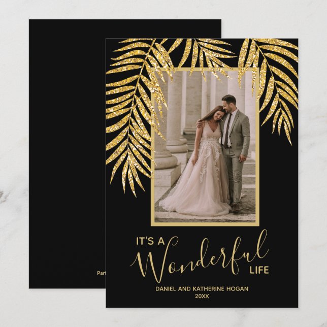 Tropical Palm Trees Holiday Christmas Photo Cards (Front/Back)