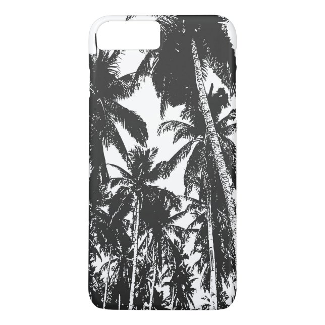 Tropical Palm Trees in Black and White Case-Mate iPhone Case (Back)