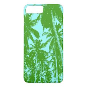 Tropical Palm Trees in Green and Blue iPhone 8 Plus/7 Plus Case