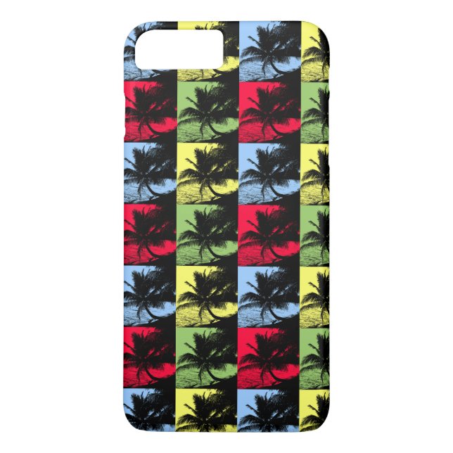 Tropical Palm Trees in Posterised Pattern Case-Mate iPhone Case (Back)