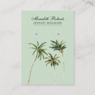 Tropical Palm Trees Jewellery Earring Display Card