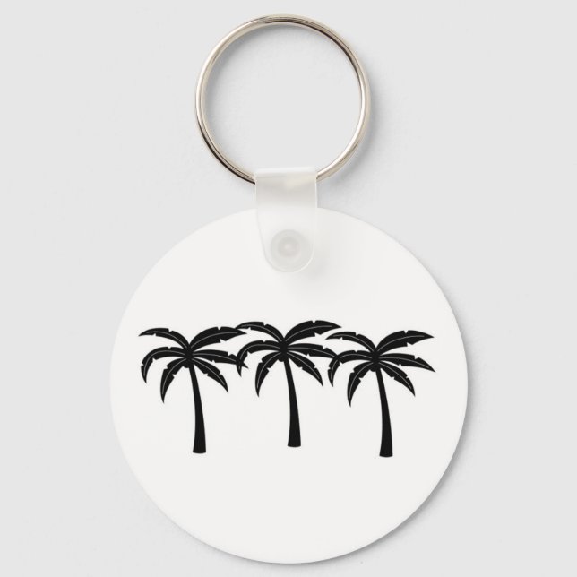 Tropical Palm Trees Key Ring (Front)