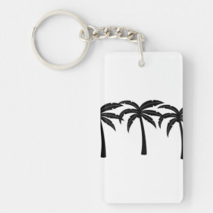 Tropical Palm Trees Key Ring