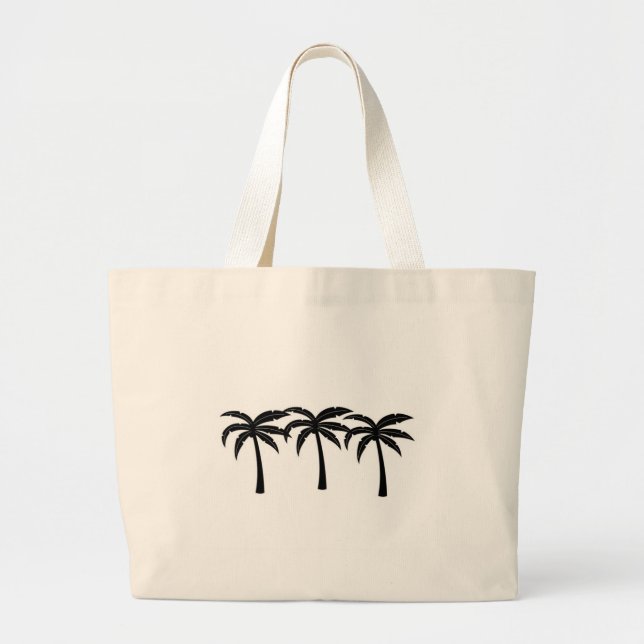 Tropical Palm Trees Large Tote Bag (Front)