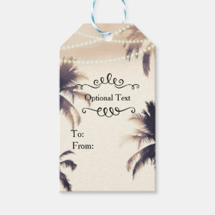 Tropical Palm Trees & Lights Cream Dream Gift Tags