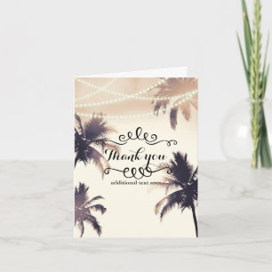 Tropical Palm Trees & Lights Cream Dream Thank You Card