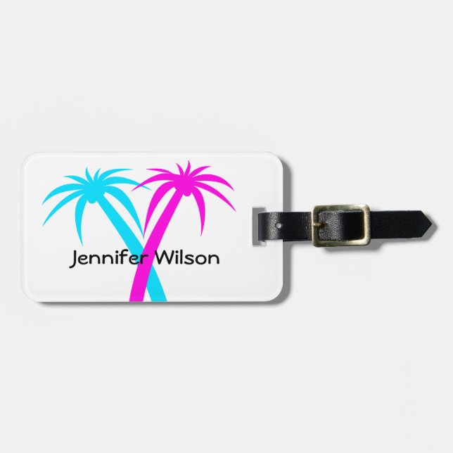Tropical Palm Trees Luggage Tag (Front Horizontal)