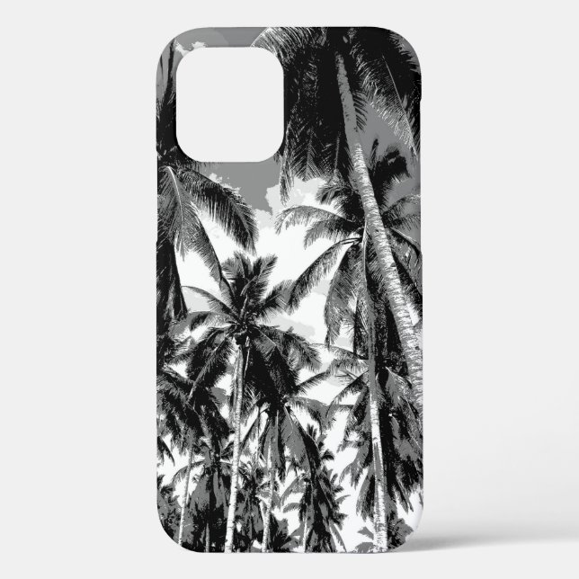Tropical Palm Trees Monochrome Design Case-Mate iPhone Case (Back)