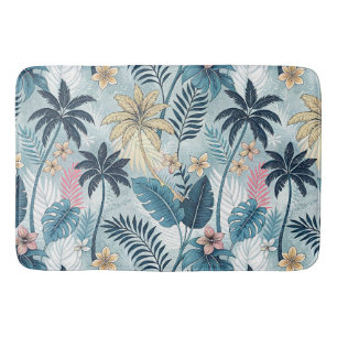 Tropical Palm Trees Monstera Beach Bath Mat