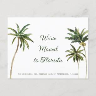 Tropical Palm Trees New Address Announcement Postcard