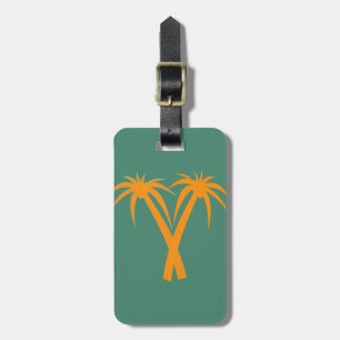 Tropical Palm Trees orange Summer Luggage Tag
