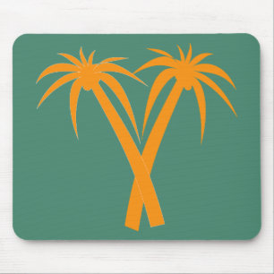 Tropical Palm Trees orange Summer Mouse Mat