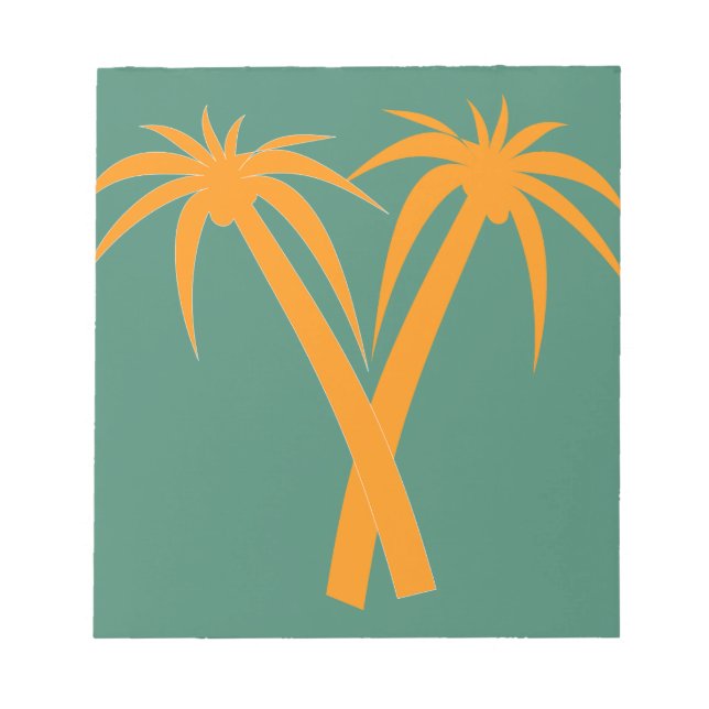 Tropical Palm Trees orange Summer Notepad (Front)