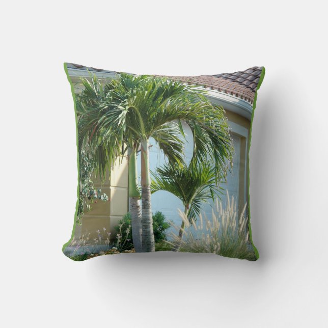 Tropical palm trees ornamental grass Pillows (Front)