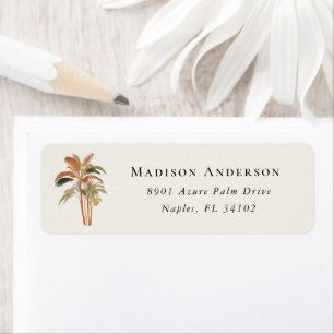 Tropical Palm Trees Pastel Boho Return Address