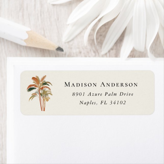 Tropical Palm Trees Pastel Boho Return Address (Insitu)