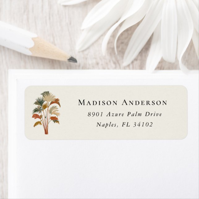 Tropical Palm Trees Pastel Boho Return Address (Insitu)