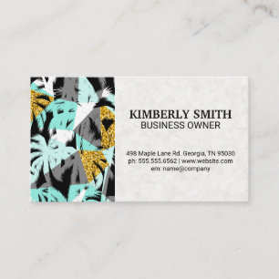 Tropical Palm Trees Pattern   Natural Business Card