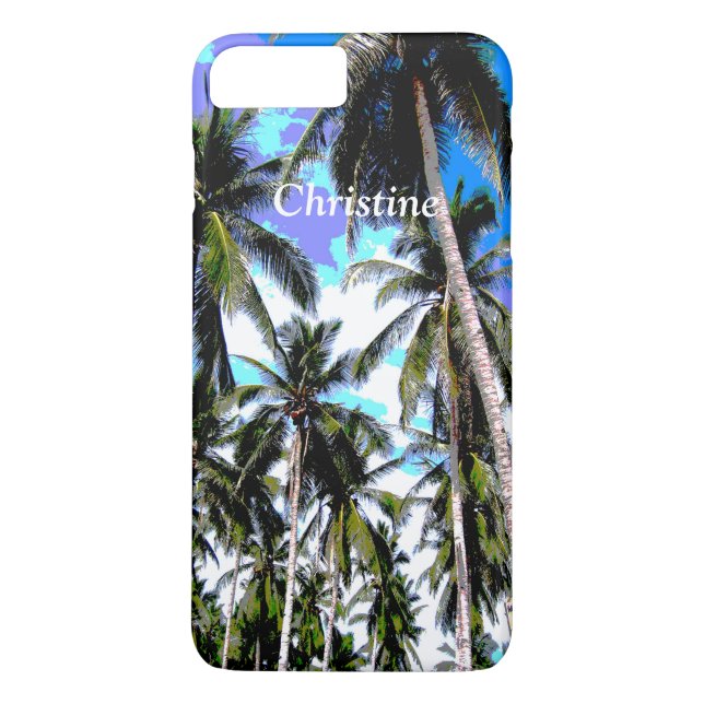 Tropical Palm Trees Personalised Case-Mate iPhone Case (Back)