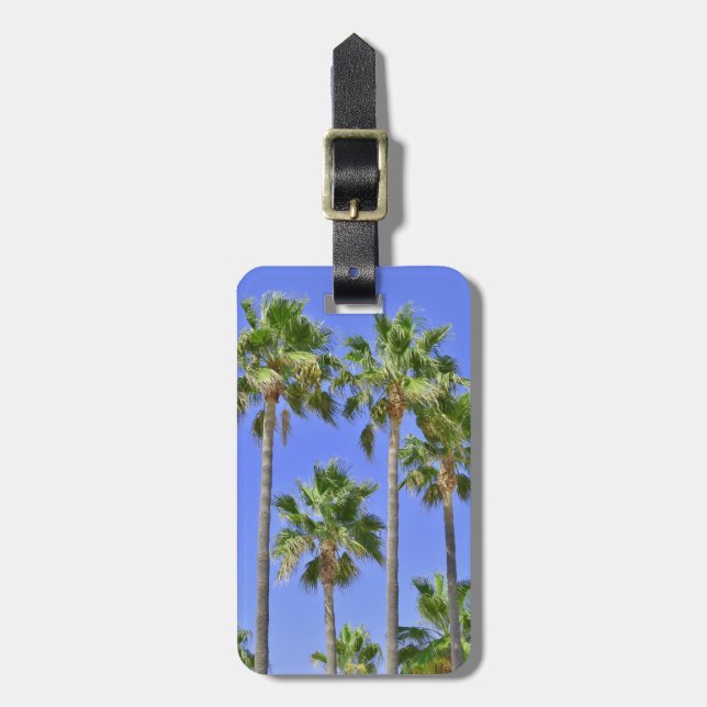 Tropical Palm Trees Personalised Luggage Tag (Front Vertical)