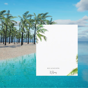 Tropical Palm Trees Personalised Name Stationery