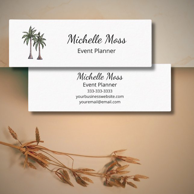 Tropical Palm Trees Professional Beach  Mini Business Card (Creator Uploaded)