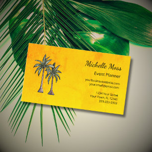 Tropical Palm Trees Professional Event Planner Business Card