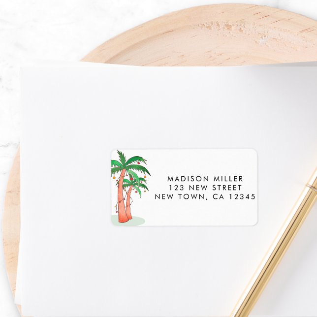Tropical Palm Trees Return Address  Label (Creator Uploaded)