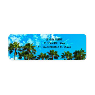 TROPICAL PALM TREES  Return Address Label