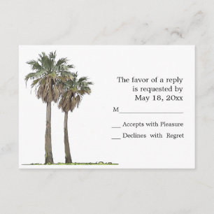 Tropical Palm Trees RSVP Cards