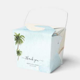 Tropical Palm Trees Sand Beach Destination Wedding Favour Box