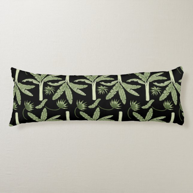 Tropical palm trees seamless pattern body cushion (Front)