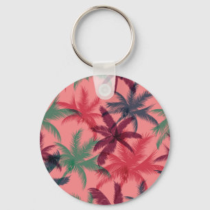 Tropical Palm Trees: Seamless Pattern Key Ring