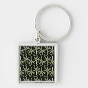 Tropical palm trees seamless pattern key ring