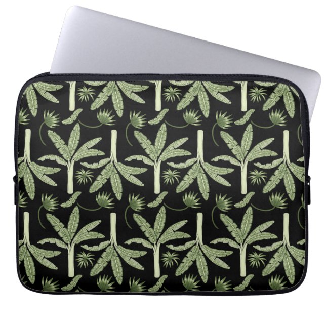 Tropical palm trees seamless pattern laptop sleeve (Front)