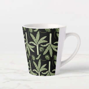 Tropical palm trees seamless pattern latte mug