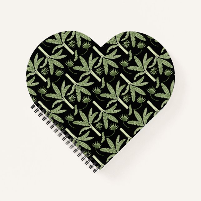 Tropical palm trees seamless pattern notebook (Front)